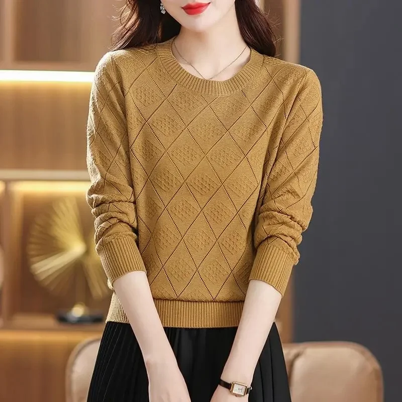

2023 Women Sweater Spring Autumn Long Sleeve O-neck Pullovers Warm Bottoming Shirts Korean Fashion Sweater Knitwear Soft Jumpers