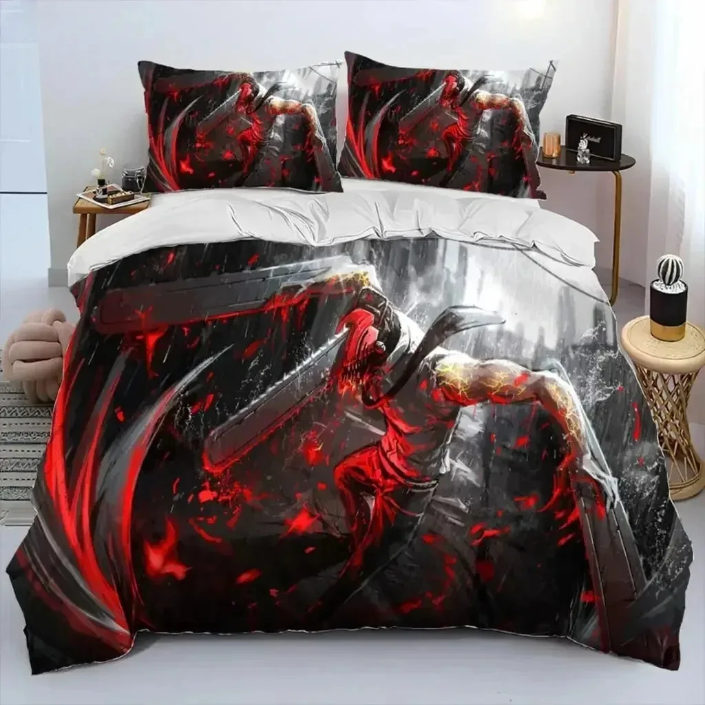 chainsaw-man-bedding-setsingle-twin-full-queen-king-sizebaby-cartoon-bed-set-kid-bedroom-bedding-sets