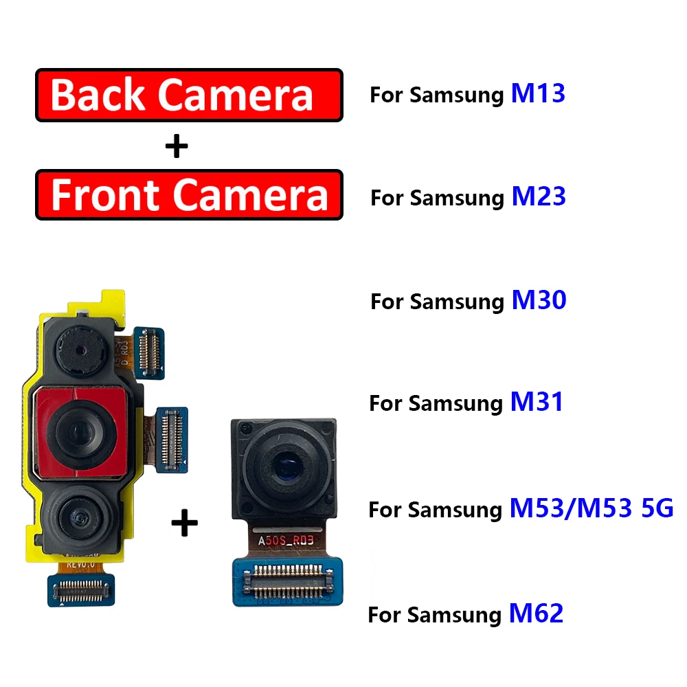 

10 шт. для Samsung M13 M23 M30 M31 M32 M53 M62 Передняя камера большая Задняя Основная камера гибкий кабель запасные части