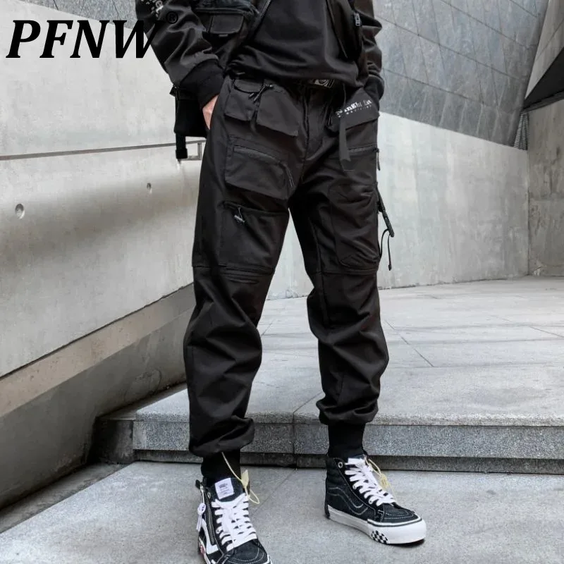 

PFNW Autumn Spring New Overalls Men's Fashion Loose Casual Popular Youth Pencil Pants Safari Style Darkwear Trousers 12A5583