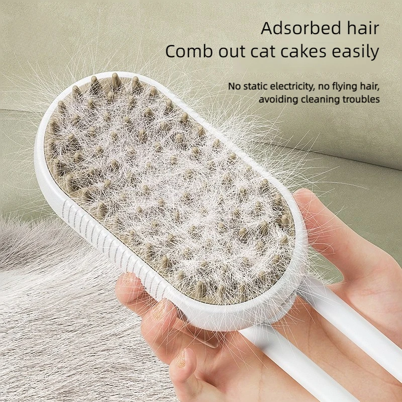 Pet Steam Brush Removes Floating Hair Doesn\'t Hurt Skin Dog Bathing Hair Removal Brush Cat and Dog Cleaning Supplies Cat Comb