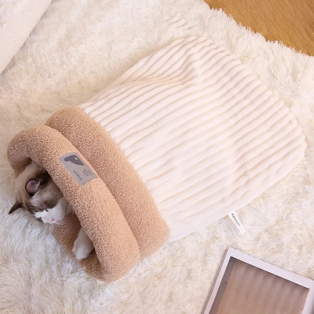 

Soft Plush Cat Sleeping Bag Winter Warm Cat Bed Funny Tunnel Cat Nest Bed Puppy Dog Sleeping Bags for 5-8kg Cat Dog Accessories