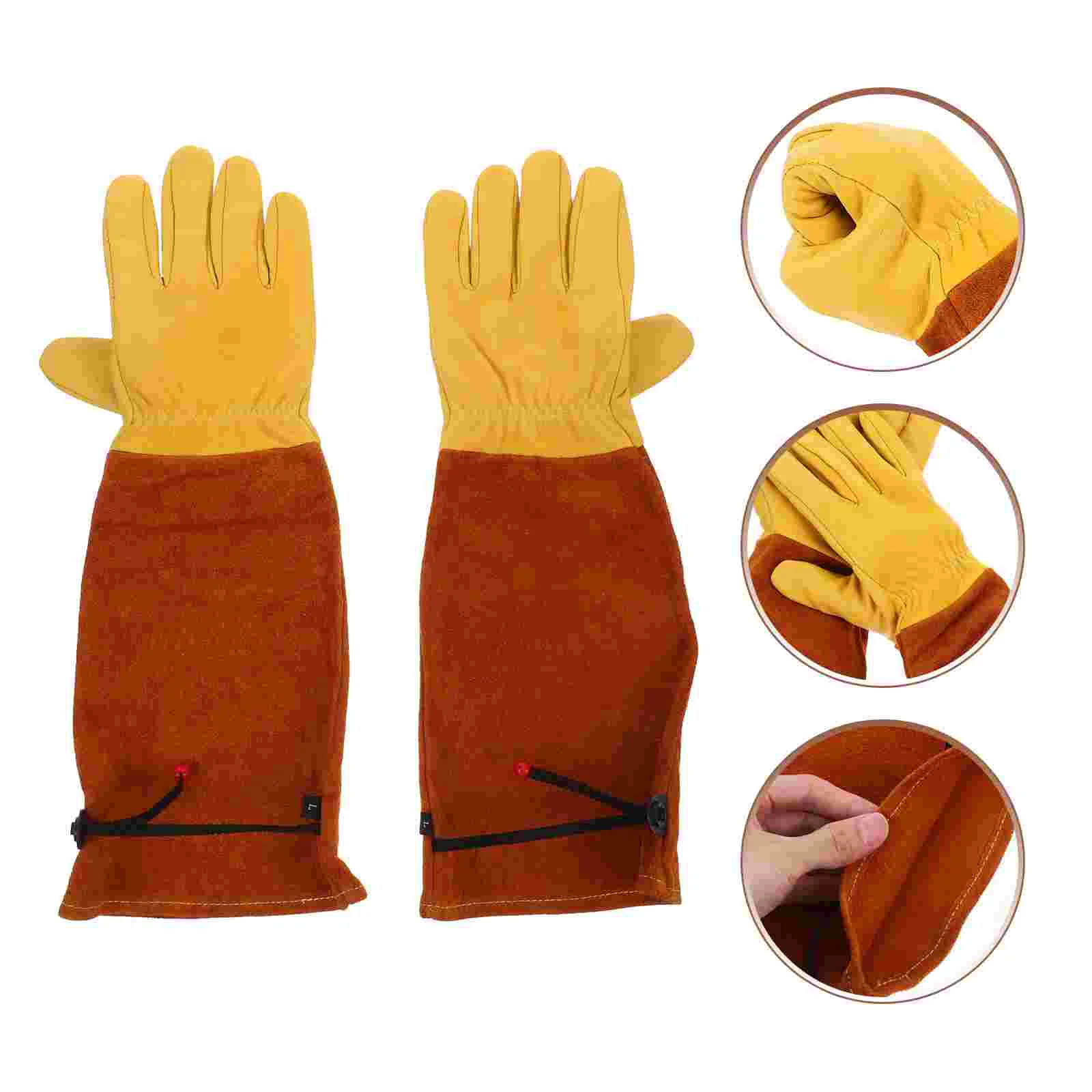 2 Pcs Gloves Pond Pu Gardening Long Sleeves Kitchen Cleaning Working Mitten Pet Care