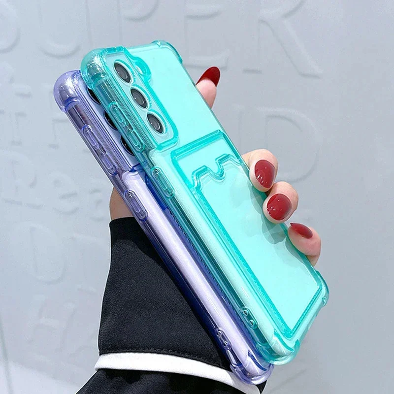 Shockproof Soft TPU Case For Samsung A55 A35 A25 A15 A54 A34 A14 A24 A53 A33 A13 A52S A32 A12 Card Slot Bag Wallet Phone Cover