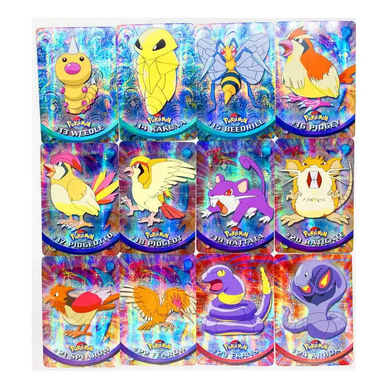 154 buah/set koleksi Pokemon PTCG Topps generasi pertama Charizard Pikachu Blastoise Venusaur koleksi hadiah mainan kartu permainan