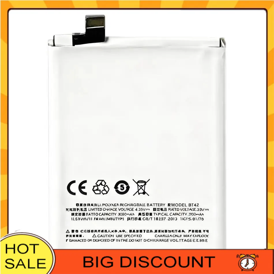 

BT42 Mobile Phone Battery 3100Mah High Performance For Meizu Meizy M1 Note