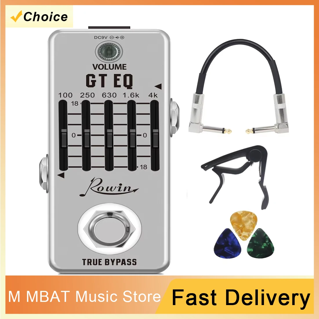 

Rowin LEF-317A Equalizer GT EQ 5-Band Guitarra Effect Pedal Mini Equalizer Effectors True Bypass Electric Guitar Accessories