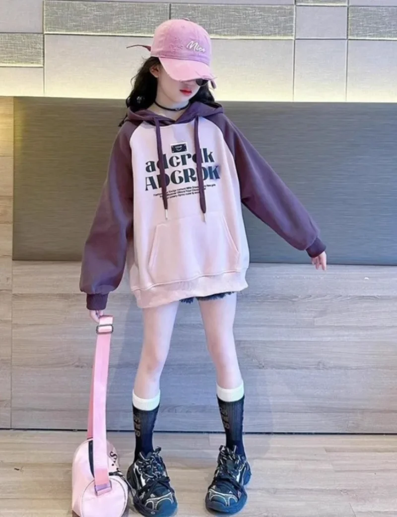 Big Girls 2025 Autumn-Spring New Casual Stylish Hooded Hoodie