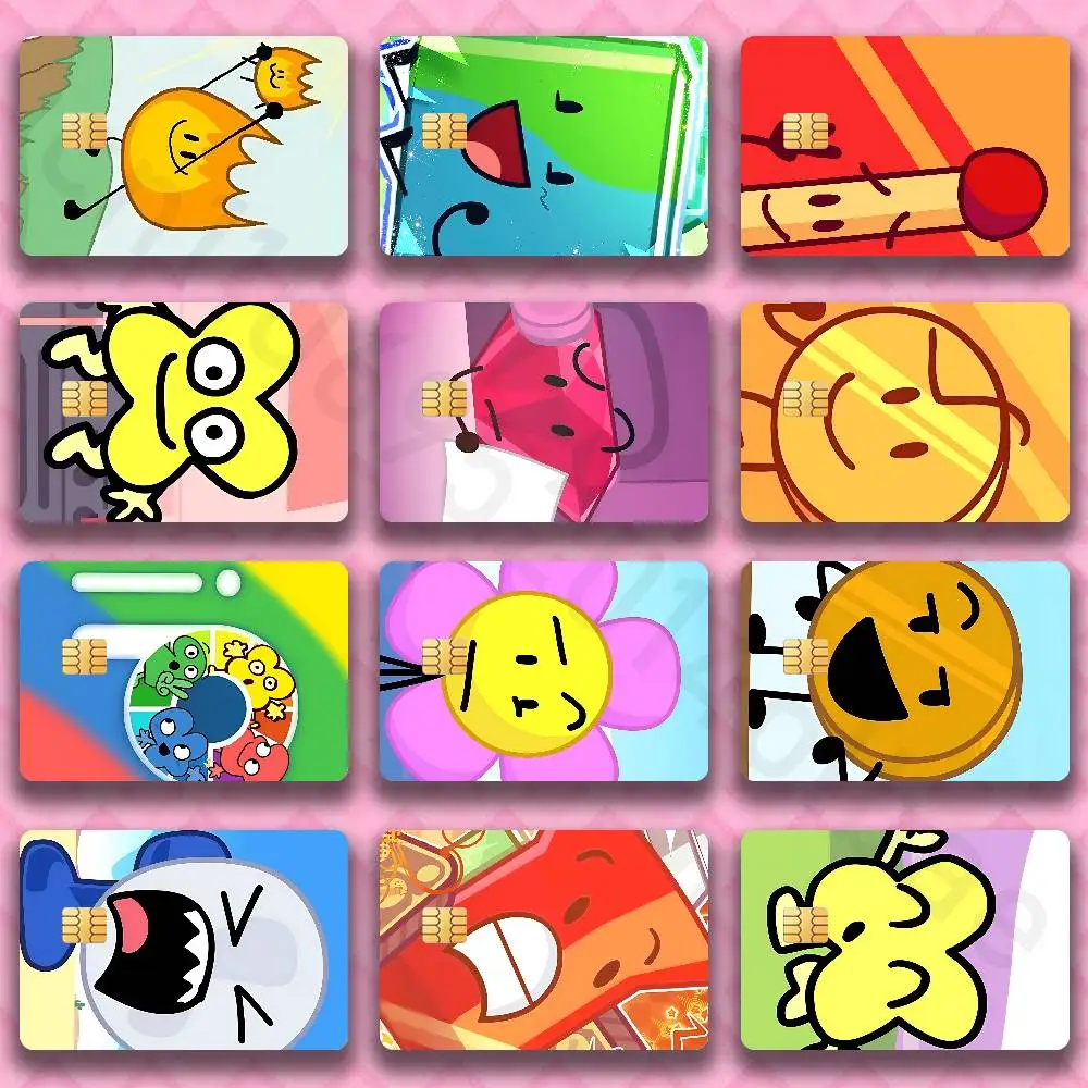 

B-Battle for Dream I-Island BFDI Credit Card HD Stickers Game Card Decal Card Matte Film Skin Small Chip Waterproof Sticker