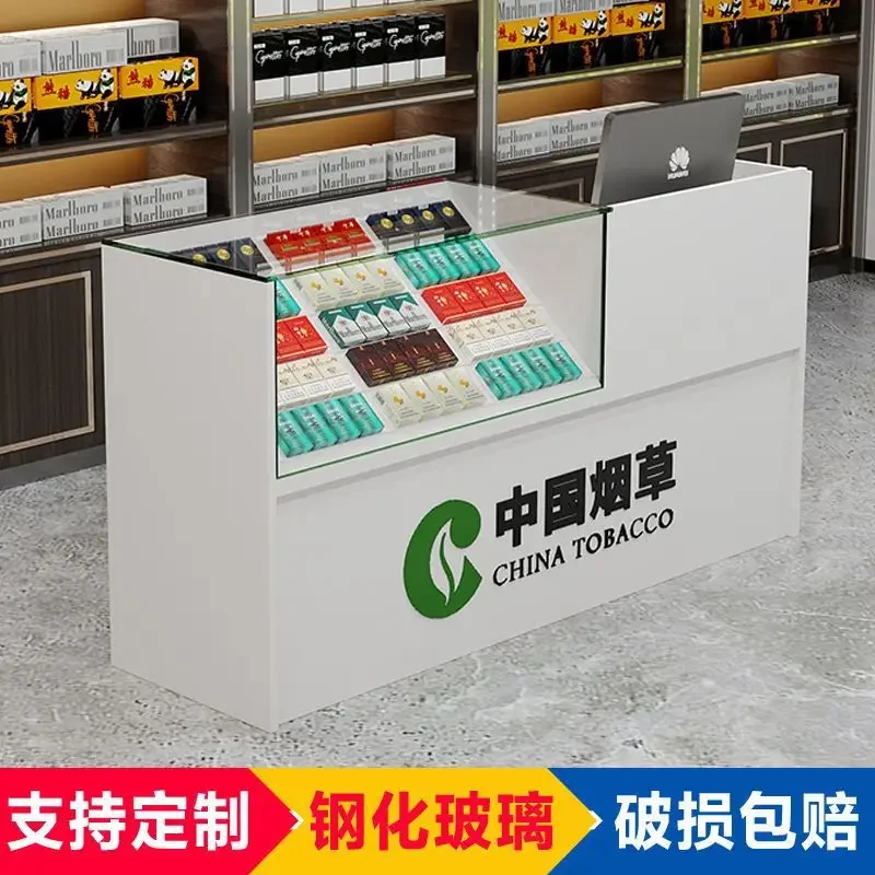 Supermarket cashier integrated cigarette counter display cabinet