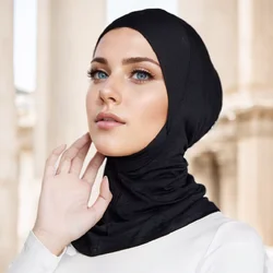 Modal Jersey Moslim Hijab Hoed Vrouwen Hoofddoek Innerlijke Hijab Caps Islamitische Tulband Zachte Hijab Sjaal Undercap Band Nieuwe 2024 Motorkap