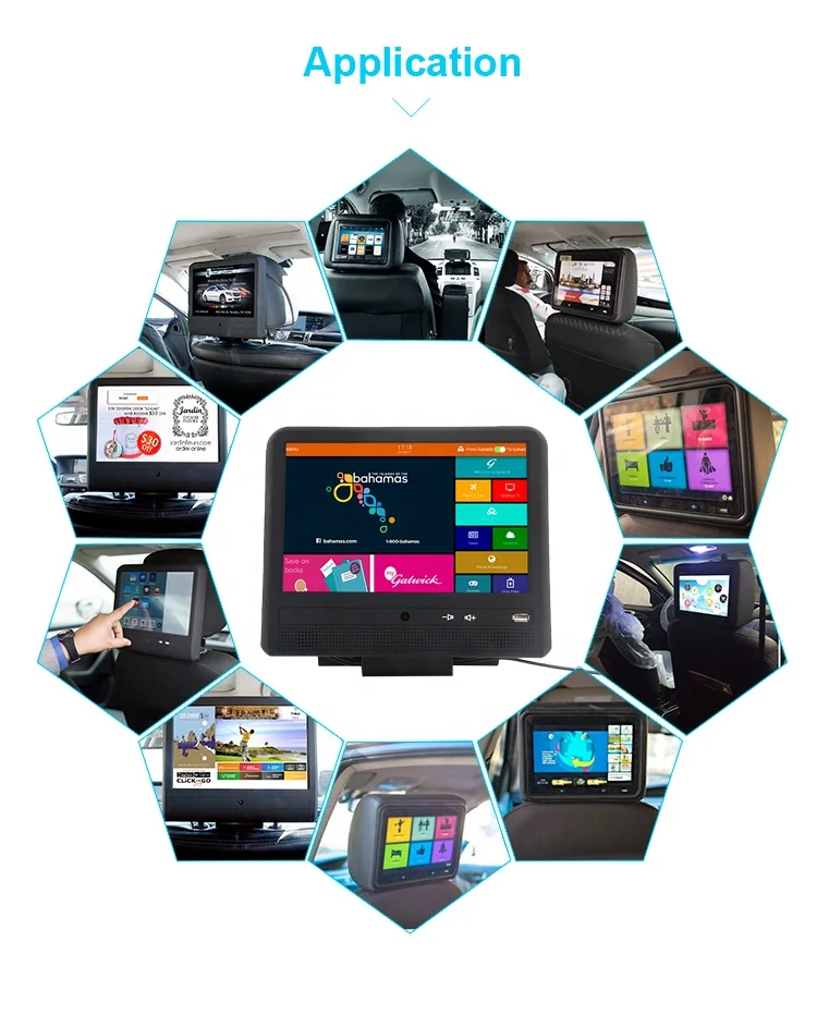 Pabrik Shenzhen 10.1 inci taksi iklan Android Lcd Player Headrest Digital Video Player taksi layar dengan BT/MP4/MP5