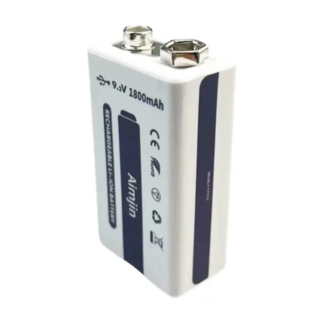 9V 1800mAH Rechargeable Lithium-ion Battery, USB Fast Charging Cable Device, Microphone Toy