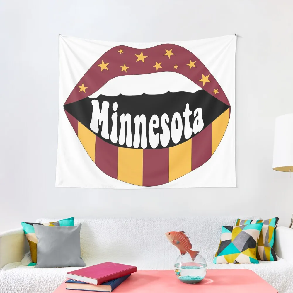 

Minnesota Lips Tapestry Home Supplies Aesthetic Room Decor Decoration Wall Decoration Bedroom Tapestry