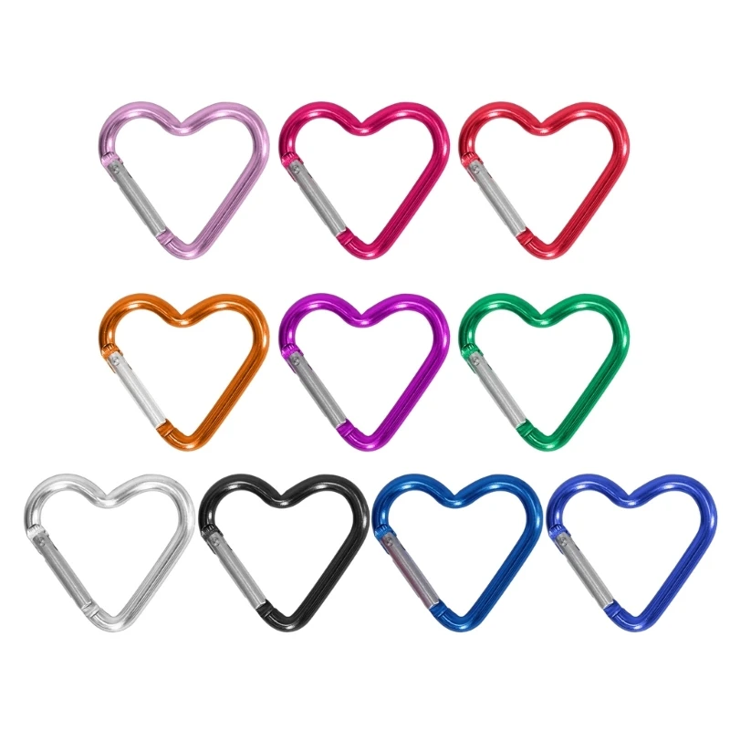 Outdoor Carabiner Heart Keychain Clip Aluminum Alloy Rings Climbing Clips Spring Hook Carabiner Durable