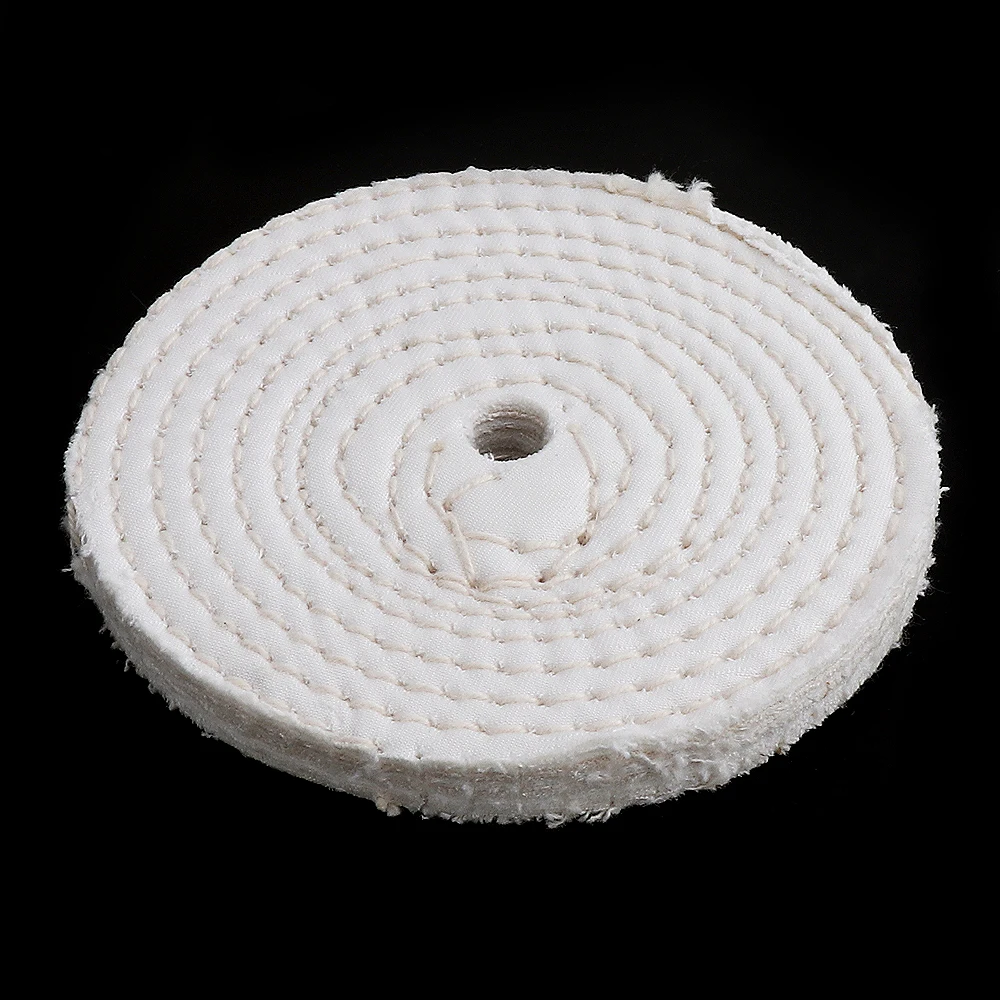 4 Inch 6 Inch 8 Inch T-shaped White Cotton Cloth Polishing Wheel Buffer Cotton Pad with 10mm Hole for Metal Car Polishings