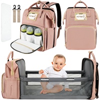 Baby Diaper Bag Backpack for Baby Boy Girl Portable Foldable Baby Nappy Changing Bags Mummy Bag with Diapers Changing Station