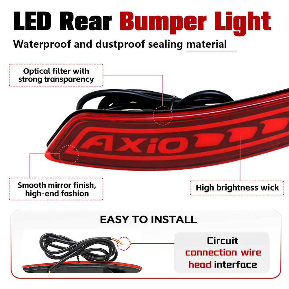 For Toyota Corolla Axio 2017 2016 2017 2018 2019 2020 2022 Drive Brake Turn Signal Lamps Dynamic LED Rear Bumper Reflector Light