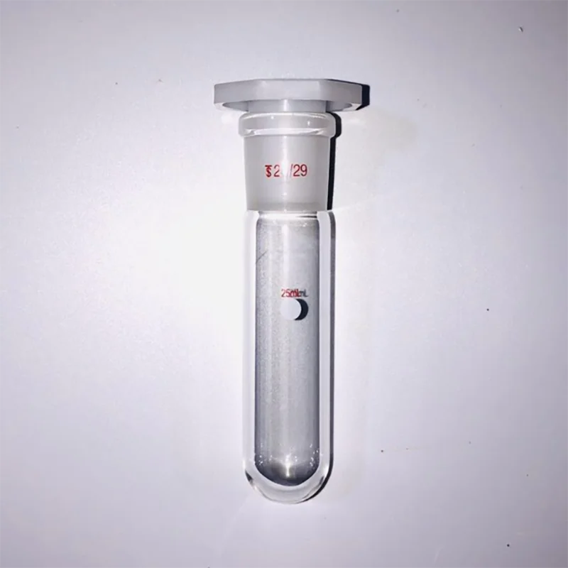 Standard ground glass reaction test tube thick wall round bottom