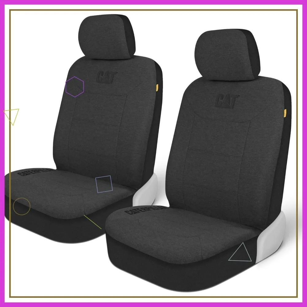 

Universal Car Seat Covers, Charcoal Heather - Premium Jersey Fabric for Comfort and Breathability in Cars, Trucks, SUVs
