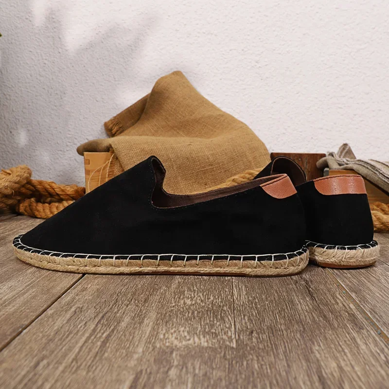 Fashion Breathable Espadrilles Man Big Size 44 45 46 47 Hemp Sneakers for Men Spring 2024 New Male Casual Shoes Outdoor Non Slip