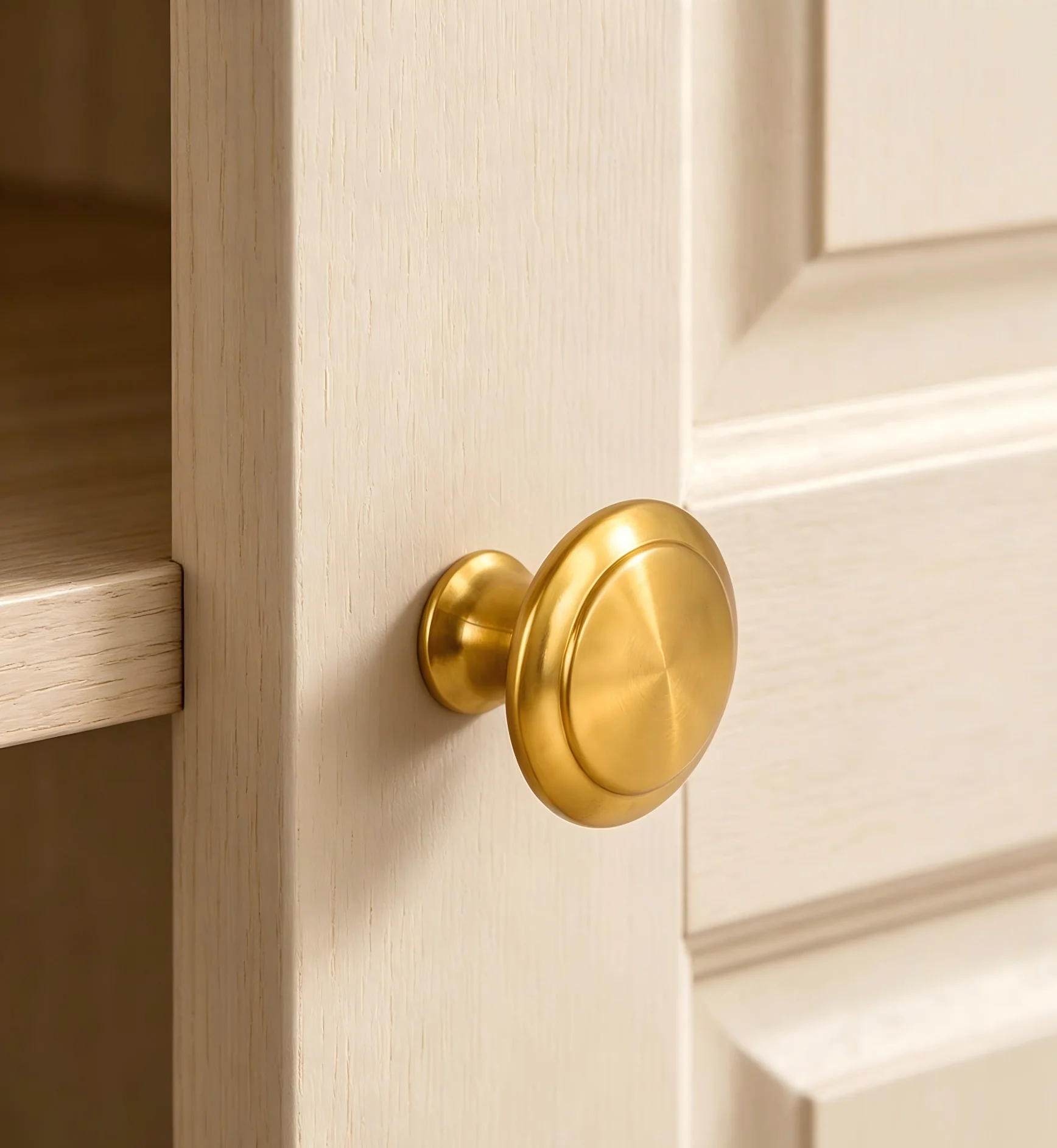 8Pcs Golden Zinc Alloy Round Cabinet Knob Single Hole Simple Drawer Pull Knob for Wardrobe Cupboard Furniture Door image 4