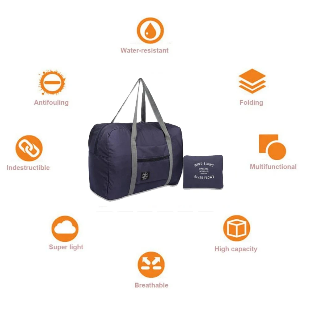 Personalizar Qualquer Nome Travel Bag Women Handbag Storage Bag Foldable Gadgets Organizer Grande Capacidade Holiday Traveler Acessórios