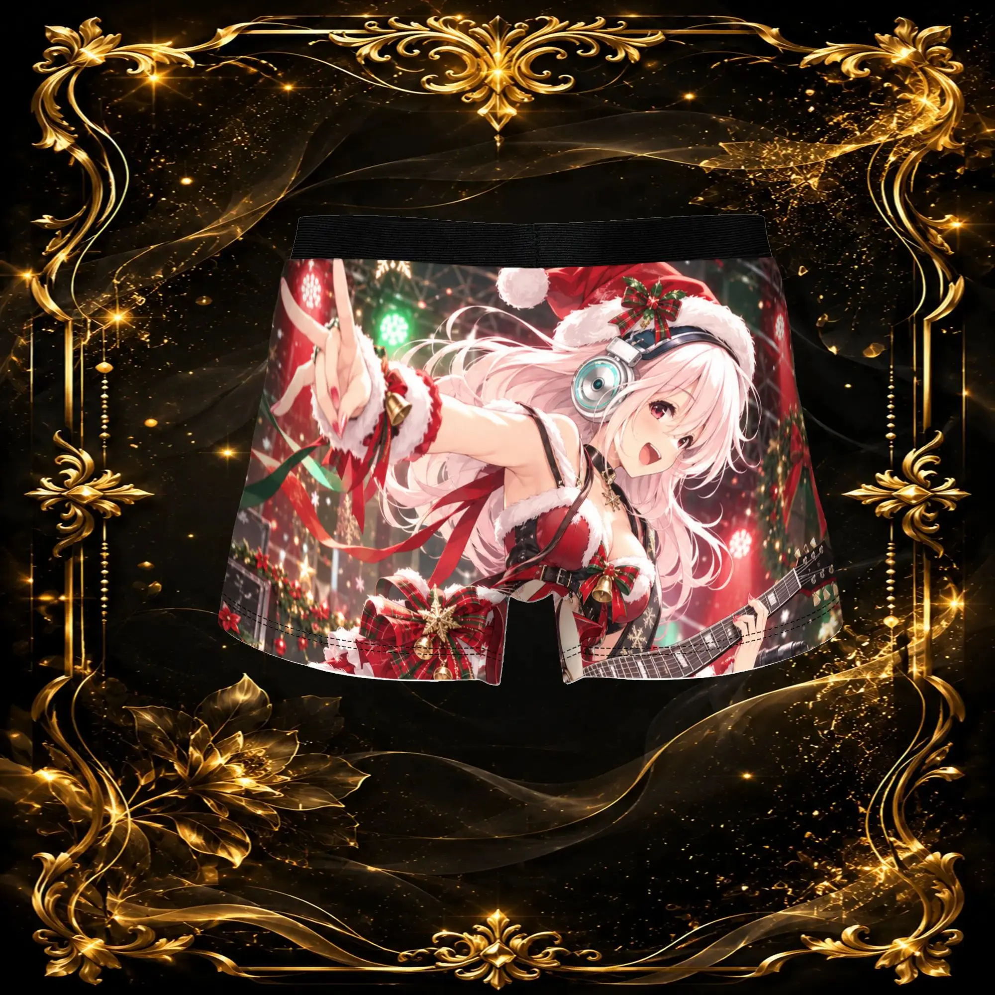 3Pcs  boxers Christmas Style Super Sonico Underpants Breathbale Panties Men's Underwear Comfortable Shorts Boxer Briefs