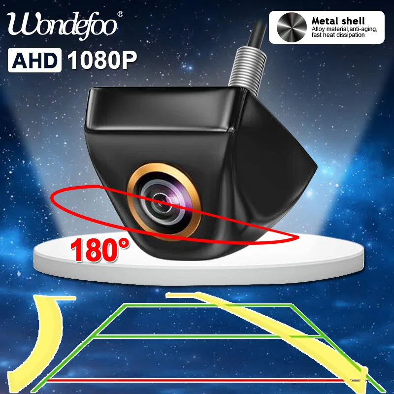 180 degree 1080P hd AHD Car Rear view camera Universal Night vision Vehicle camera Reversing 4 pin Waterproof Dynamic Metal body