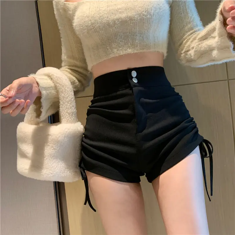 Booty Tight Short Pants for Woman To Wear High Waist Black Women's Shorts Skinny Mini Sexy Outfits Fashion Trend 2024 Low Price