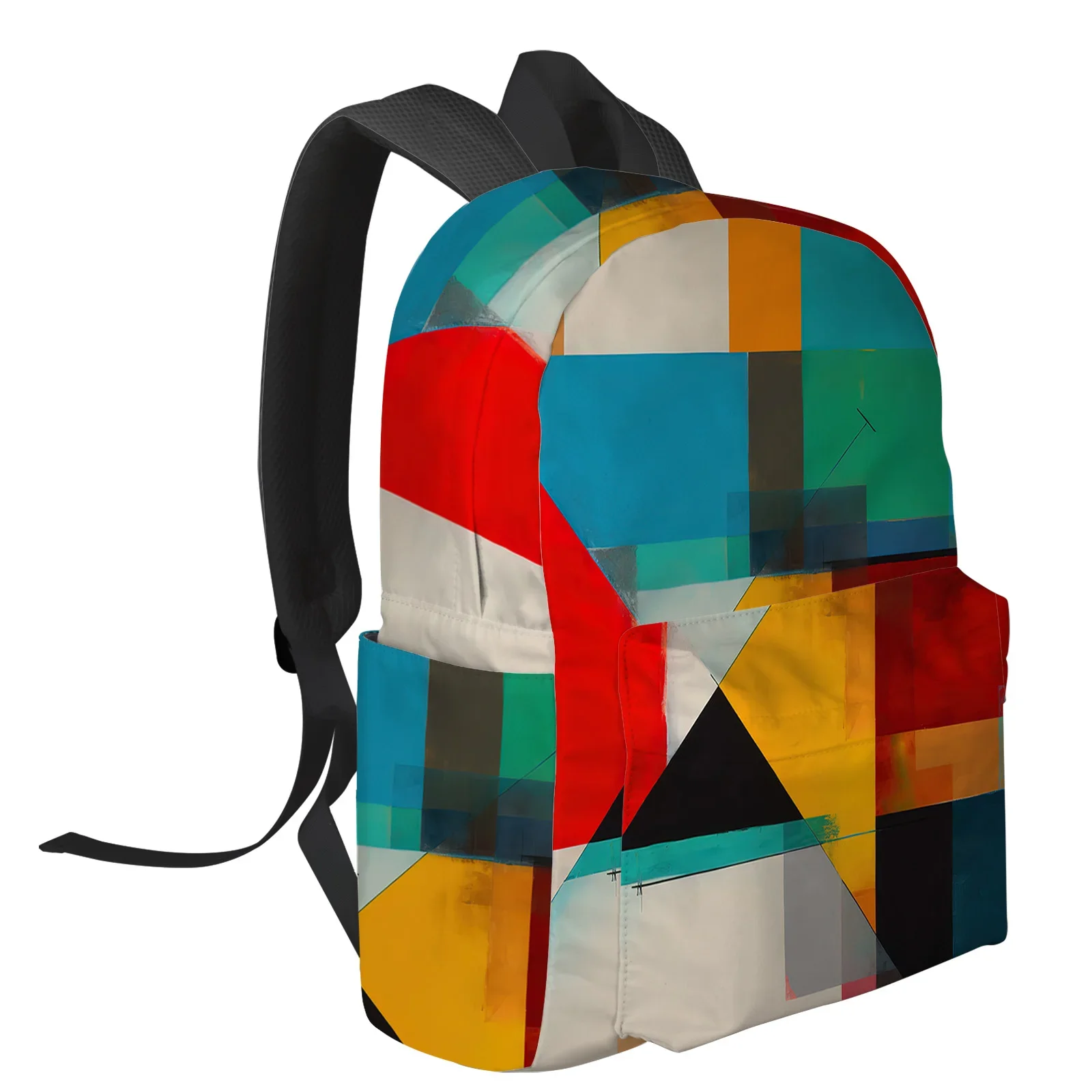 Geometric Color Blocks Line Feminina Backpacks Teenagers Student School Bags Laptop Backpack Men Women Female Travel Mochila