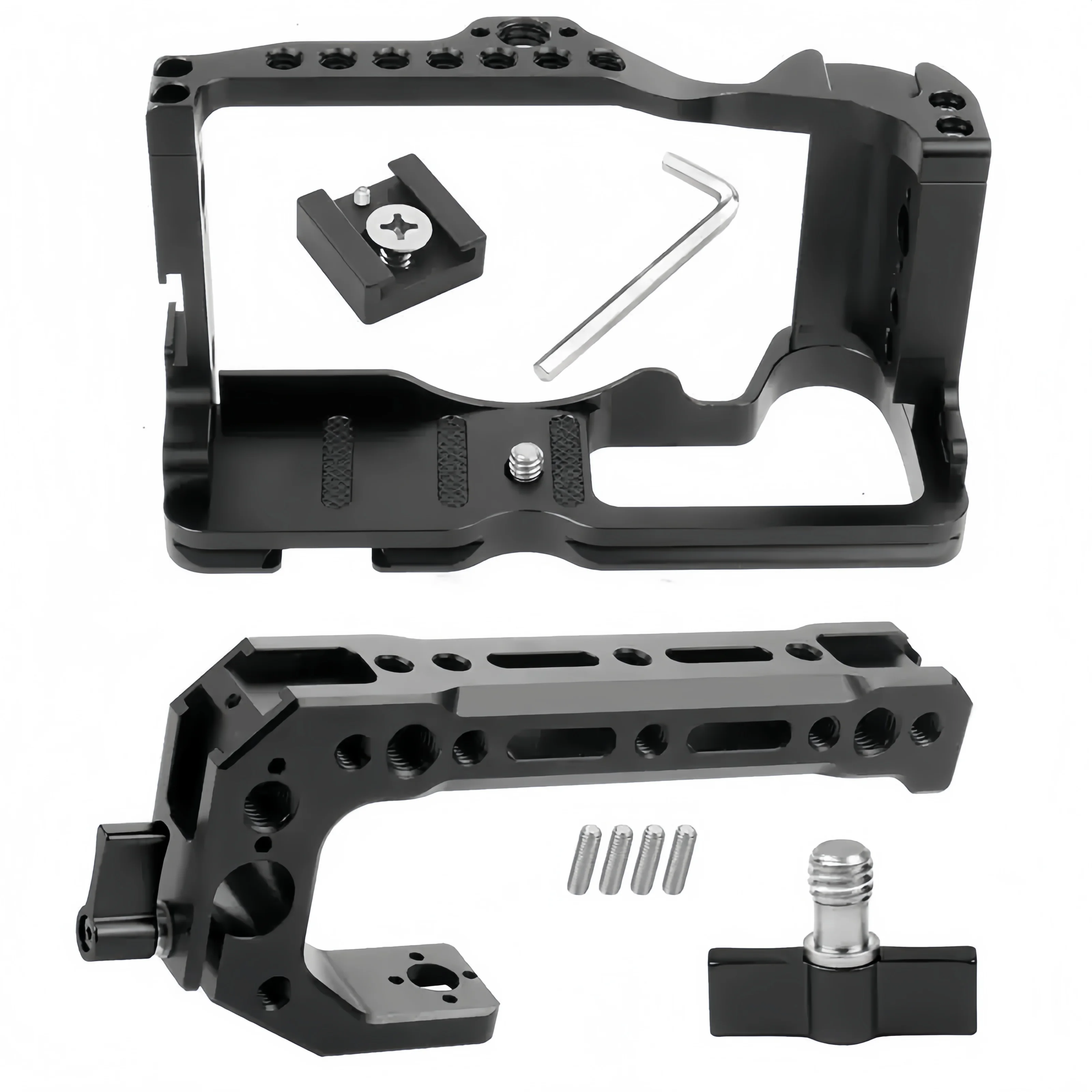 Stabilizzatore a sgancio rapido per gabbia per fotocamera per espansione Canon M6II VLOG Telaio protettivo in alluminio