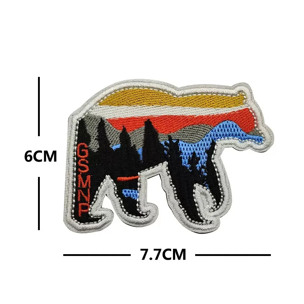 Heye Outdoor beach holiday camping natural scenery morale badge hook and loop embroidered cloth badge for clothes hats backpacks