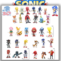 12pcs Set Mini Sonic 5-6cm PVC Character Toy Hedgehog Shadow Tail Figure Model Dolls Children Animal Toy Birthday Gift 5-6cm