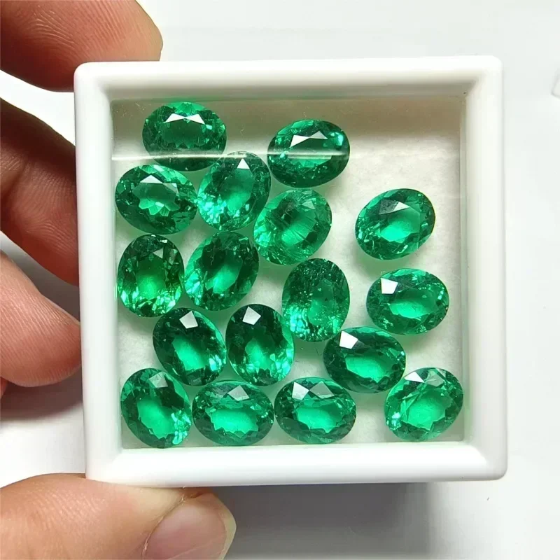 Lab Grown Oval Shape Columbian Emerald Green Gemstone For Diy Jewel Pendant Bracelet Making Material Selectable AGL Certificate