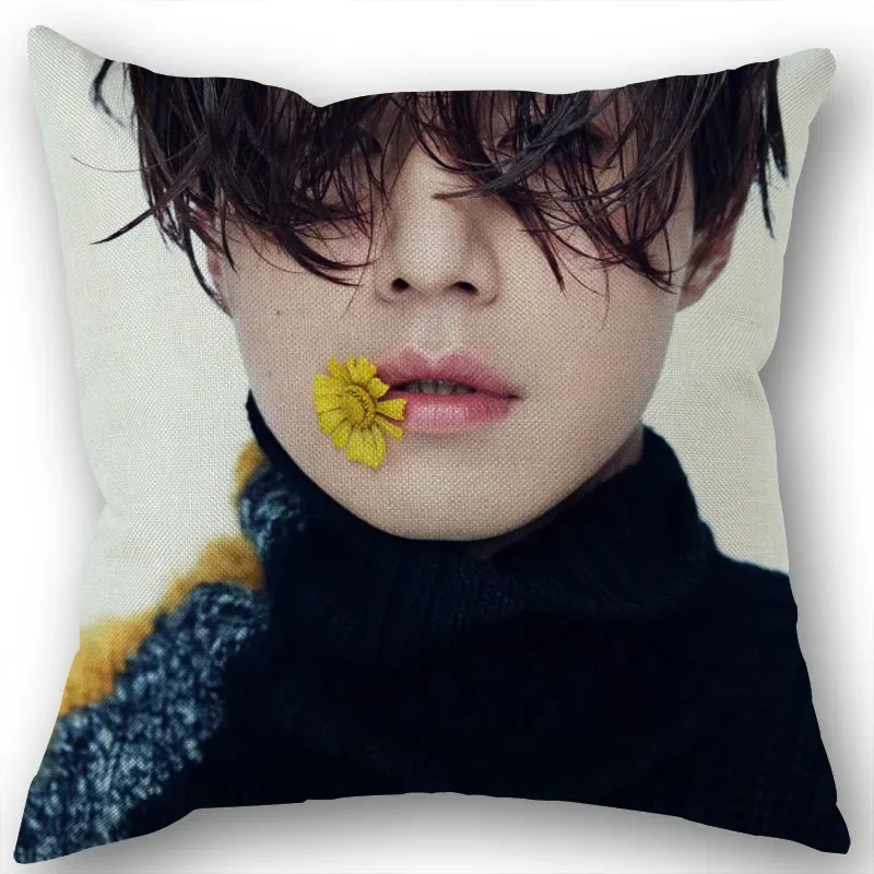 Nice Lee Dong Wook KPOP Pillowcase Cotton Linen Fabric Square Zipper Pillowcase New 45X45cm Wedding Decorative Pillow Cover 1210