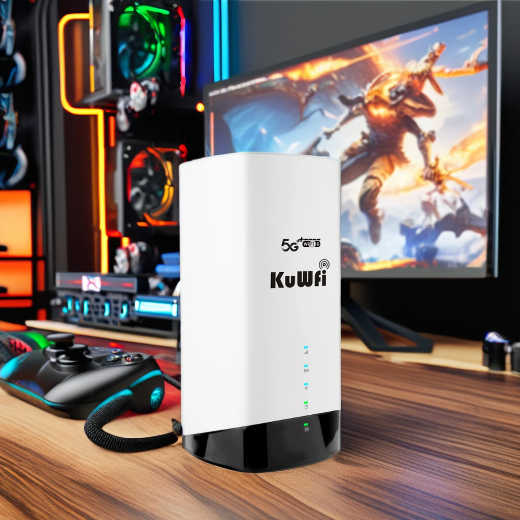 

KuWFi NSA/SA High Speed Gigabit RJ45 Port Sim Card Router Wifi 5g Cpe Indoor Wifi 6 5g Router with RJ11 Port