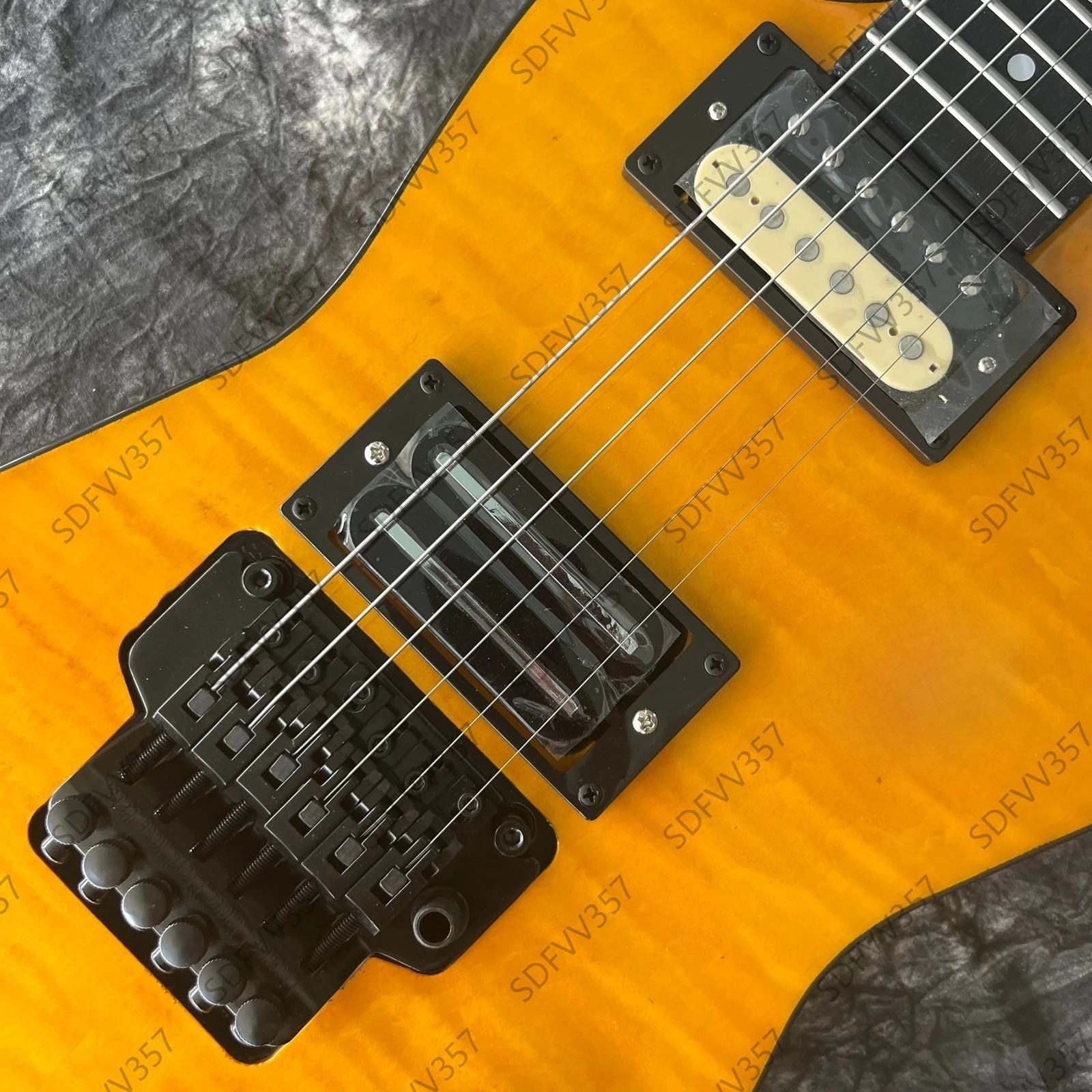 2026 Exquisite Guitar Natural Amber Quilted Top FR Bridge HH Humbuckers Guitar