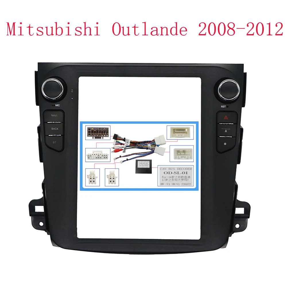 9.7 Inch Fascia For Mitsubishi Outlander 2008-2012 Car Radio Stereo GPS MP5 Android Player 2 Din Head Unit Panel Dashboard Frame