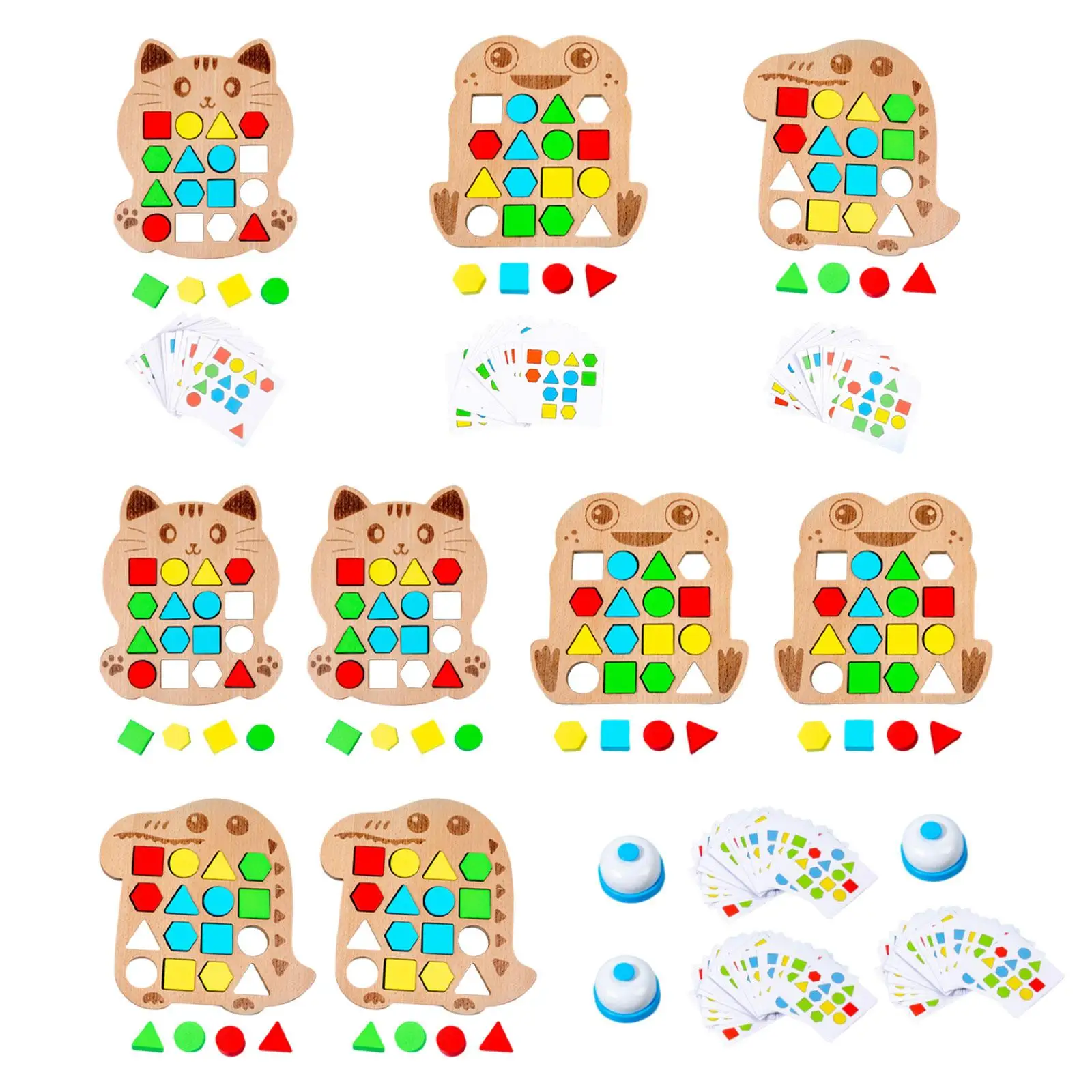 Juego de aprendizaje a juego con formas, juego de batalla interactivo, juego de rompecabezas a juego con formas geométricas con 15 cartas para niños y niñas