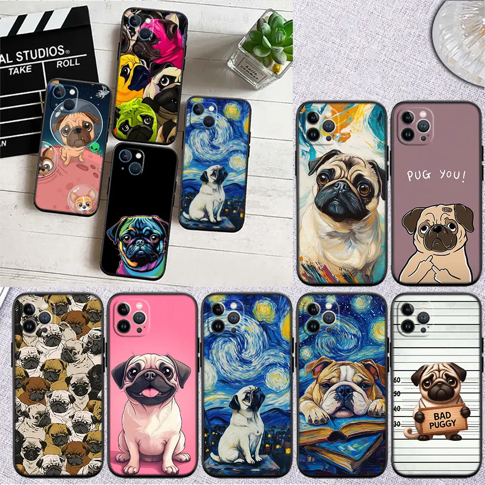 Capa VY77 Pug Dog para Motorola Edge 60 60s 70 G86 G56 G54 E14 G04S G45 G54 G64 S30 S50 X30 X40 X50 Ultra Pro Power
