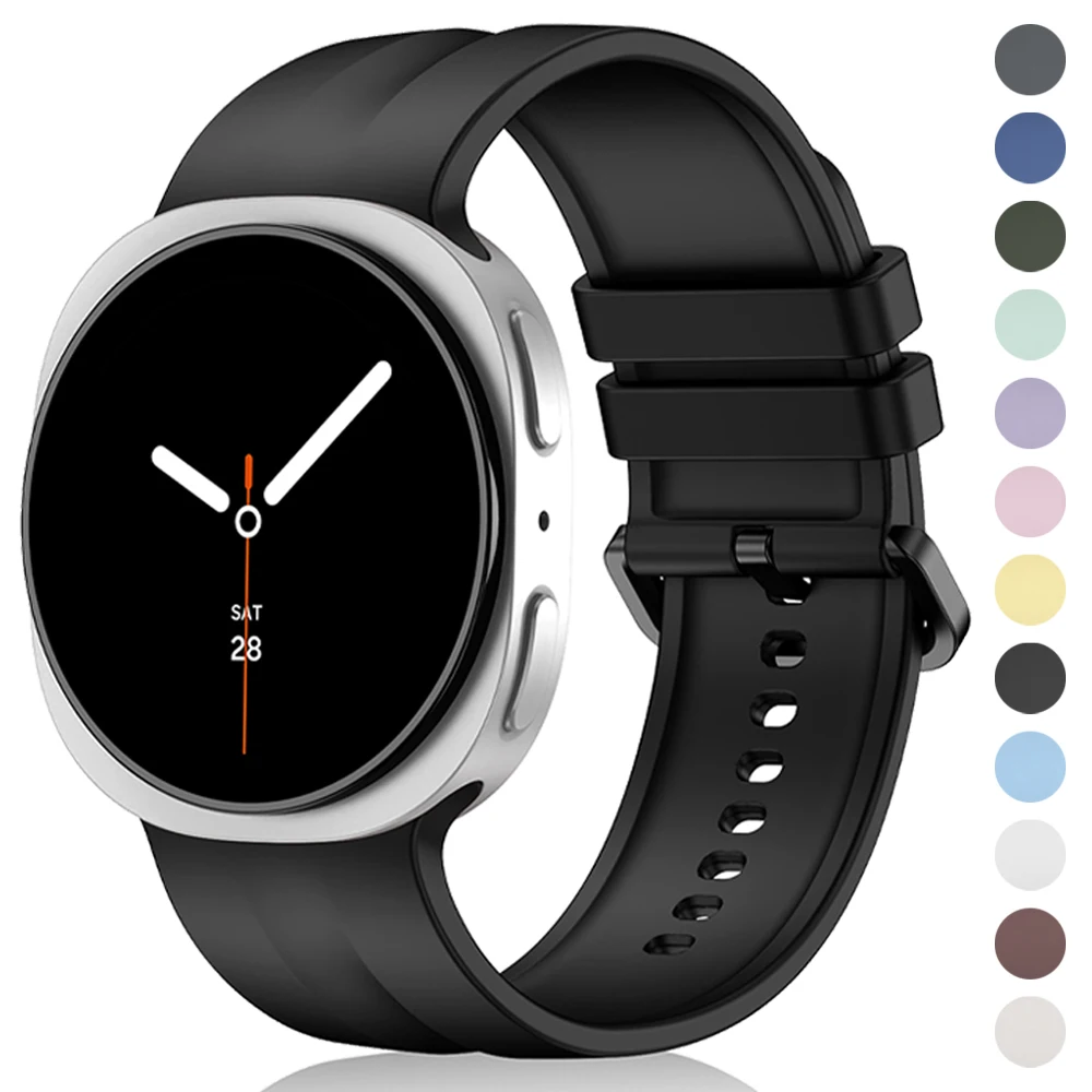 Für Samsung Galaxy Watch 9 8 44 40mm Weiches Silikonarmband 1:1 Offizielles Band für Galaxy Watch9 8 Classic 46mm Ersatzarmband