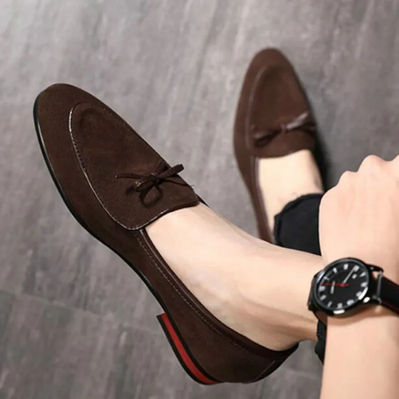 Spring Suede Leather Men Loafer Shoes Fashion Slip on Male Shoes Casual Shoes Man Party Wedding Footwear Big Size 37-48