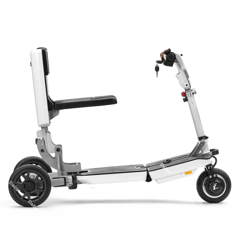 3-Rad-Mobilitätsroller, zusammenklappbar, leicht, für behinderte Menschen, 350 W, 48 V, Mini-Elektro-Dreirad, für Erwachsene und Senioren, abnehmbare Batterie – Detail 5