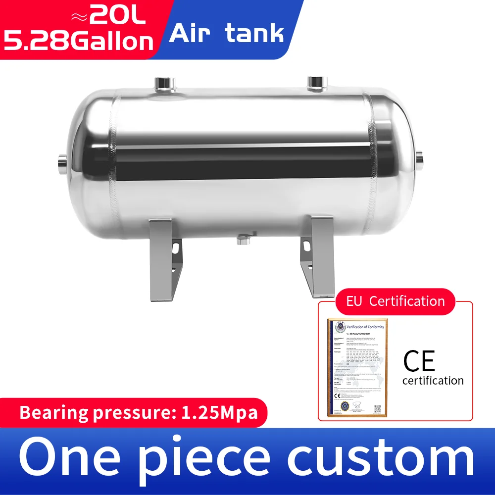 

20L 304 Stainless Steel Small Horizontal Air Compression Tank Vacuum Buffer Air Storage Suitable for Beauty Instruments