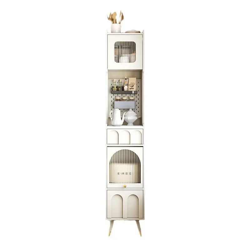 Rock slab dining side cabinet light luxury kitchen microwave oven multi-layer storage cabinet