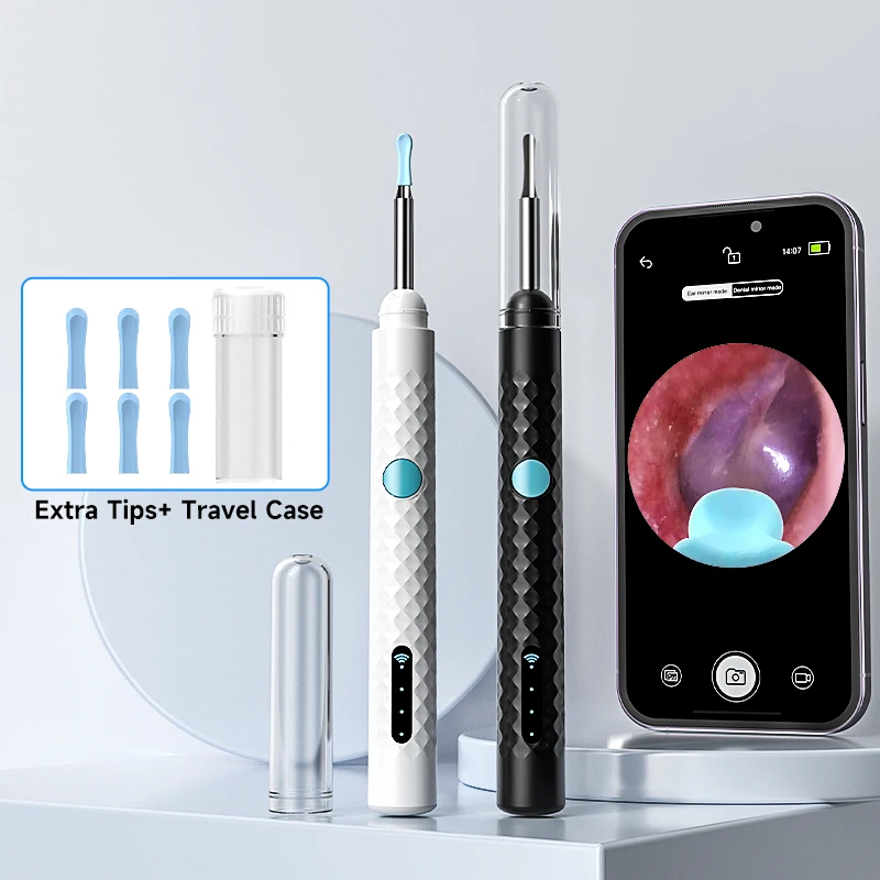 Visual WiFi Endoscope Otoscope Ultra Thin 4.2mm Camera 1080P Ear Scope for IOS/Android Ear Picker Ear Wax Removal Clean Tools