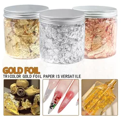 3G Nail Art Accessories Gold Silver Copper Foil Sequins Glitter Leaf Flake Sheet Bulk Foil Paper For Gilding Manicure Decoration