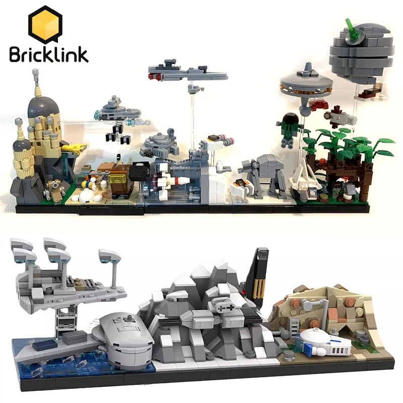 Bricklink Space Wars City Skyline Architecture AT-AT Destroyer Millennium Spaceship Set Building Blocks Kid Toys Christmas Gift