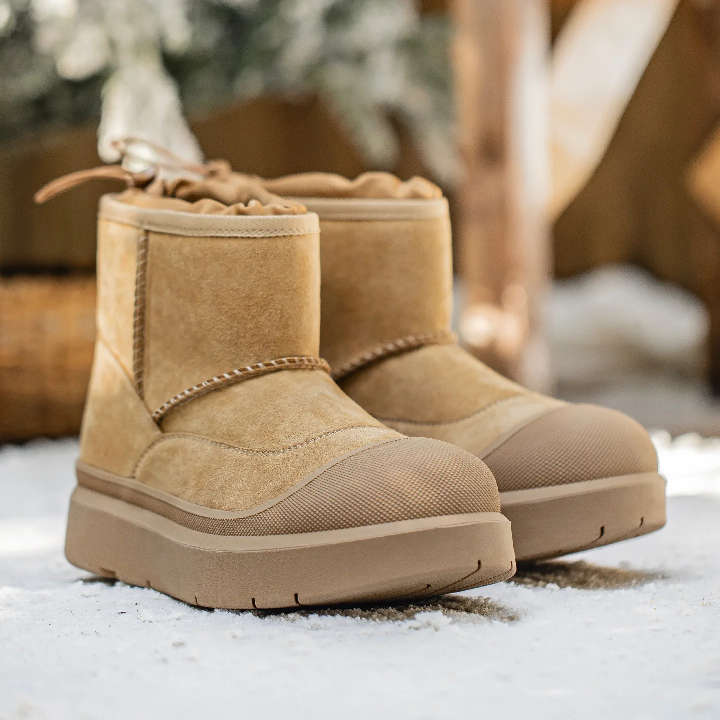 

Мужские зимние ботинки Mra Brand с толстой подошвой, теплые и удобные, на флисовой подкладке, коричневые, стильные зимние сапоги для мужчин